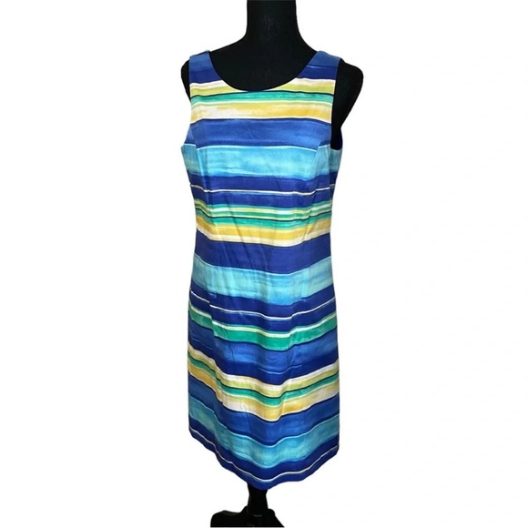 💙👗Pappagallo sleeveless striped sundress -size 12👗💙 - Picture 1 of 7